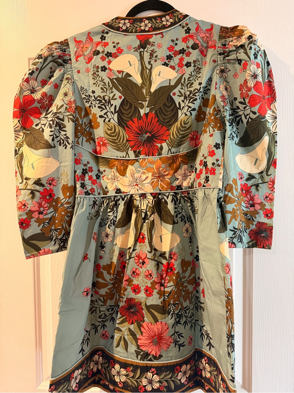 FARM Rio Aqua Floral Embroidered Puff-Sleeve Coat - Picture 5 of 5